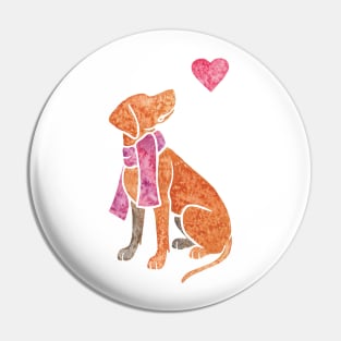 Watercolour Vizsla Pin