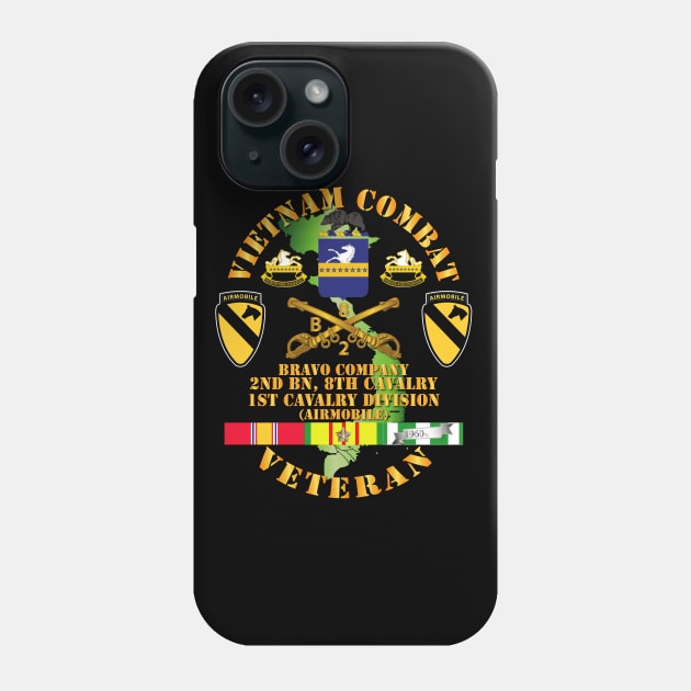 Vietnam Combat Cavalry Veteran w Bravo - 2nd Bn 8th Cav COA - 1st Cav Div SSI Phone Case by twix123844