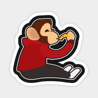 Monkey with Piece of Pizza Magnet