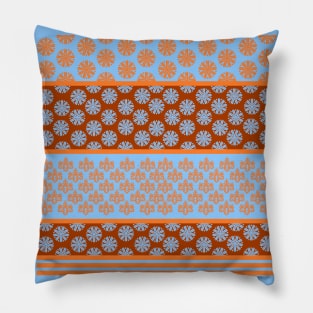 Japanese Geometric Classic Motif Patchwork Pattern Orange Pillow