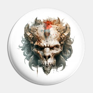 Skull Wild Life Painting Dark Character Spirit Pin