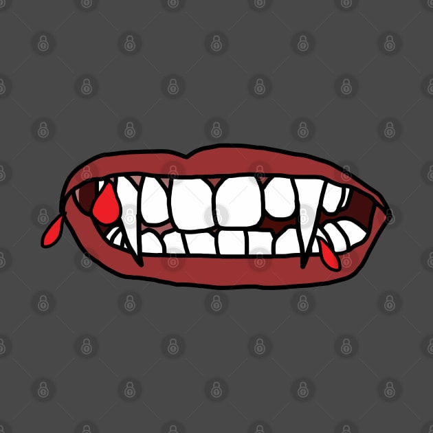 Vampire Mouth with Drops of Blood by ellenhenryart