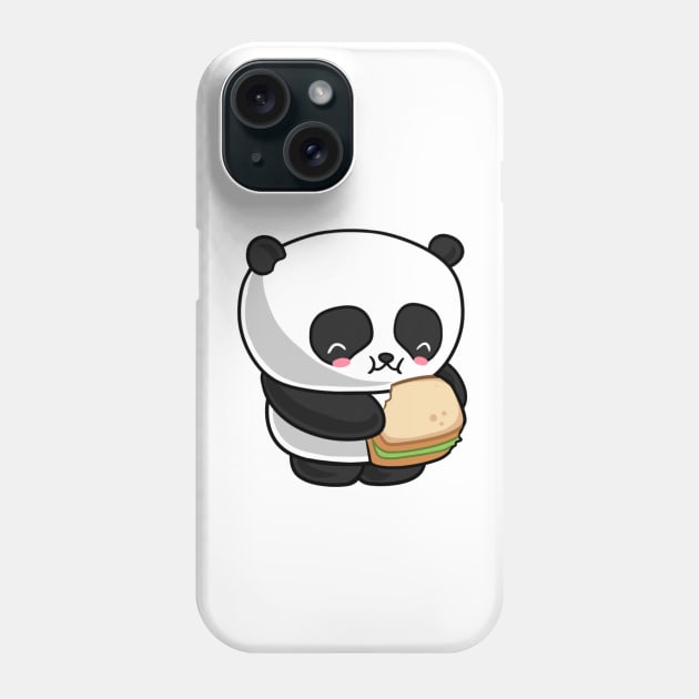 Kawaii panda eating Phone Case by Japanese Designs