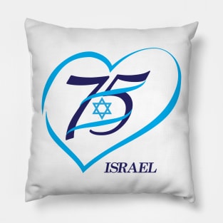 Happy Israel Independence Day Blue Star of David 75th Anniversary Pillow