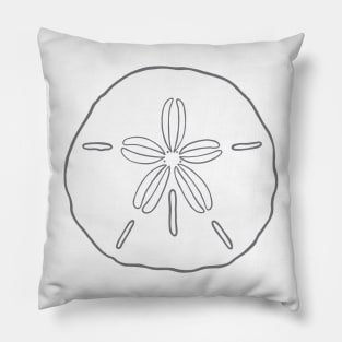 Grey Sand Dollar Beach Illustration Pillow