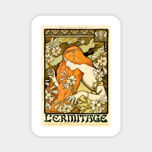 Revue L 'ERMITAGE by Paul Berthon 1897 French Artist Art Nouveau Lithograph Magnet