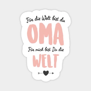 Für die Welt bist du Oma Geschenkidee Magnet