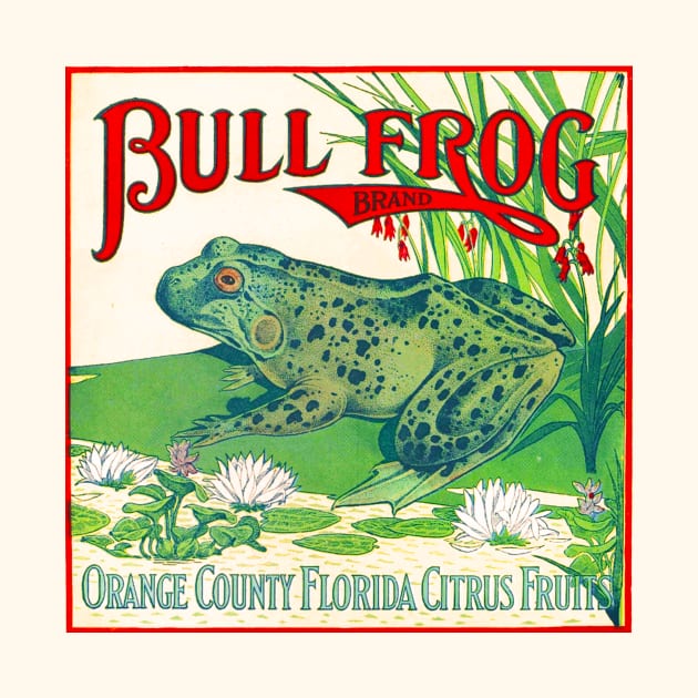 Bull Frog Brand Crate Label by WAITE-SMITH VINTAGE ART