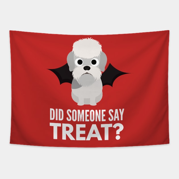 Dandie Dinmont Terrier Halloween Trick or Treat Tapestry by DoggyStyles