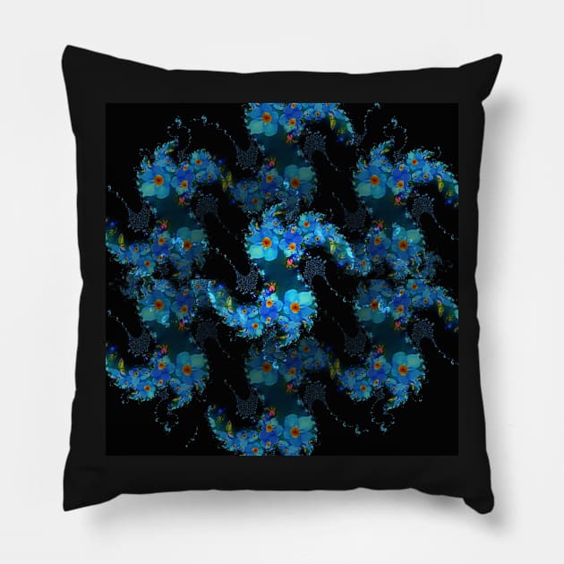 Forget-me-not fractals Pillow by VespersEmporium