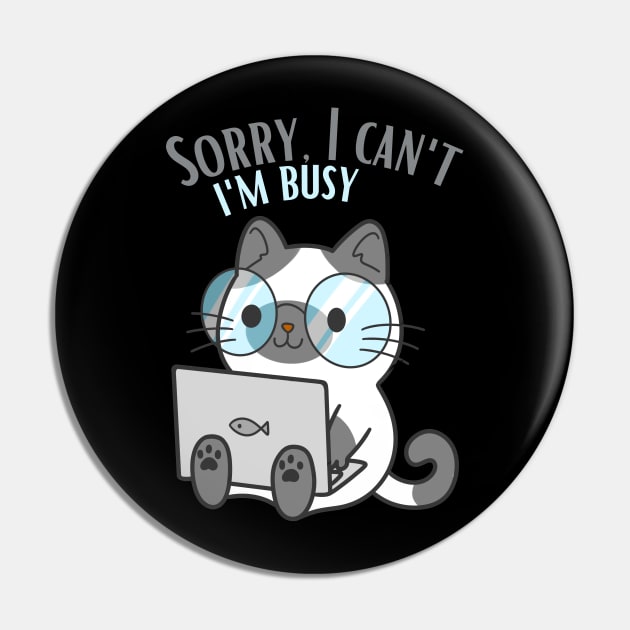 Sorry I cant Im busy cat in glasses funny sarcastic messages sayings and quotes Pin by BoogieCreates