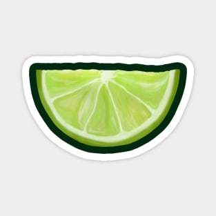 Green Watercolor Juicy Lime Slice Magnet