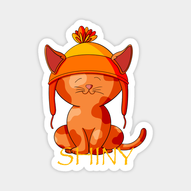 Shiny Ginger Cat Magnet by Alisha Ober Designs