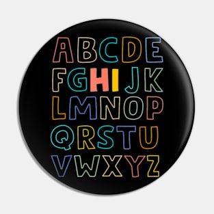 Pre K Kergarten Hi Alphabet Back To School Teachers Pin