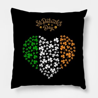 St Patricks Day Ireland Heart Design Pillow