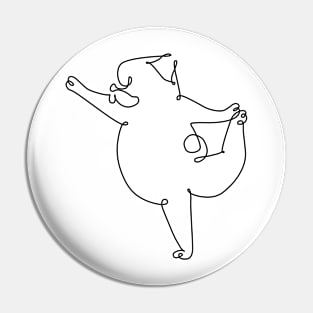 One Line Pug Dancer Pose Pin