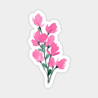 Pink Watercolor Wild Flower Magnet