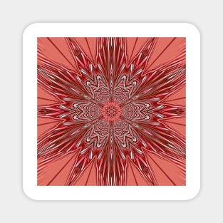 hexagonal floral fantasy pattern and designs in shades of pink and red Magnet