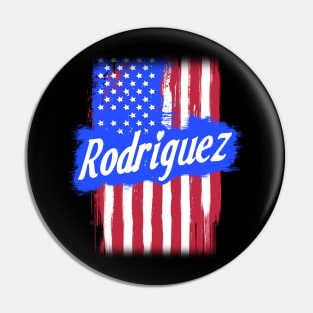 American Flag Rodriguez Family Gift For Men Women, Surname Last Name Pin