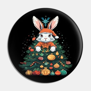 Rabbit Christmas Pin