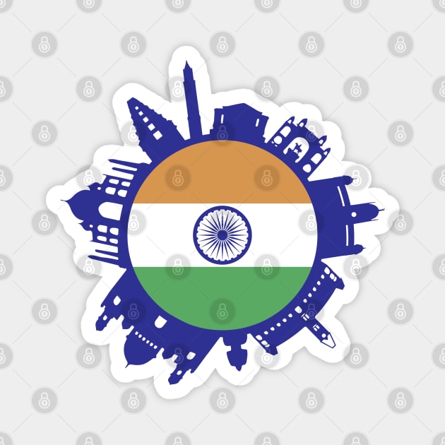 India Skyline India Flag Delhi Mumbai Chennai Kolkata India