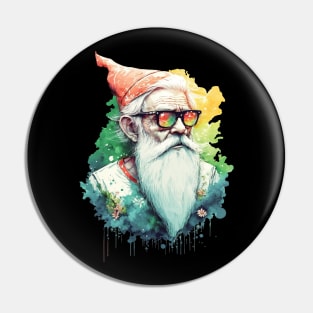 Cool Artsy Hipster Old Man Splash Painting Pin