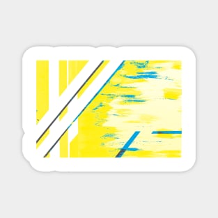 Bamboo grove in Neon Blue and Canary Yellow Magnet