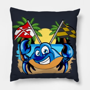 Maryland Day State Flag Blue Crab Pillow