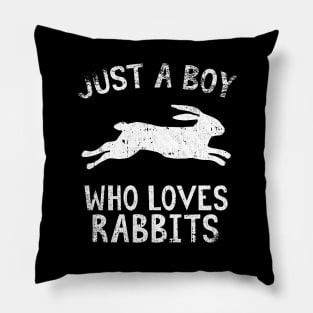 Just A Boy Who Loves Rabbits Pillow