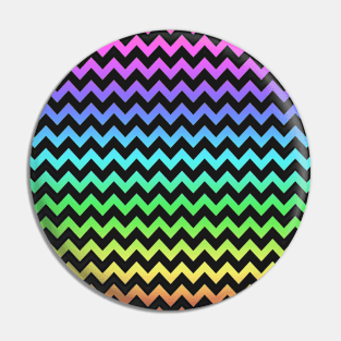 Rainbow Chevron pattern black Pin