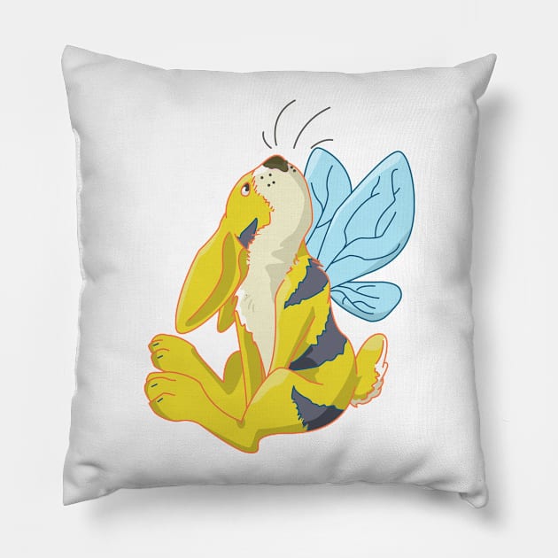 A Bumble Bunny Pillow by CloudWalkerDesigns