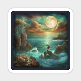 Mermaid Rock Ocean View Magnet