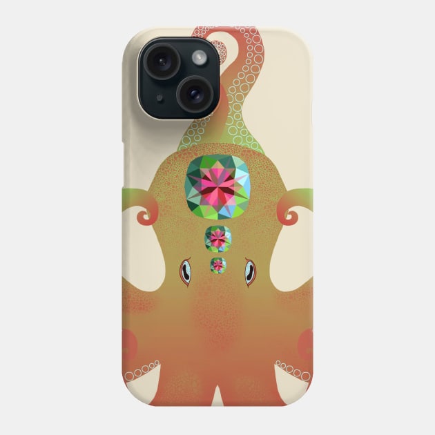 Octopus - Alexandrite (Chrysoberyl) Phone Case by Aline Eg