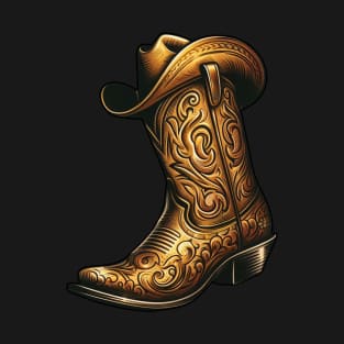 gold cowboy boot and hat T-Shirt