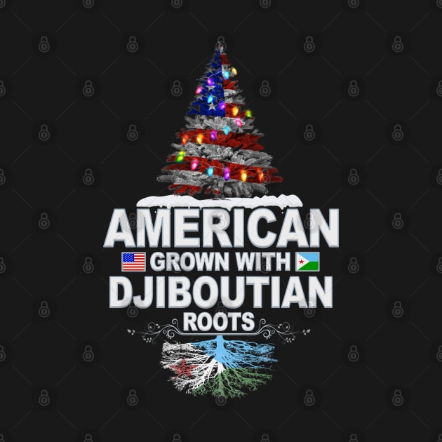 Christmas Tree  American Grown With Djiboutian Roots - Gift for Djiboutian From Djibouti by Country Flags