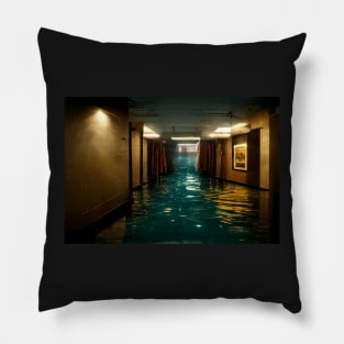 Hotel Hallway Flooded With Water /  Art Styles Different Pillow