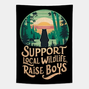 Boy mama support wildlife Tapestry