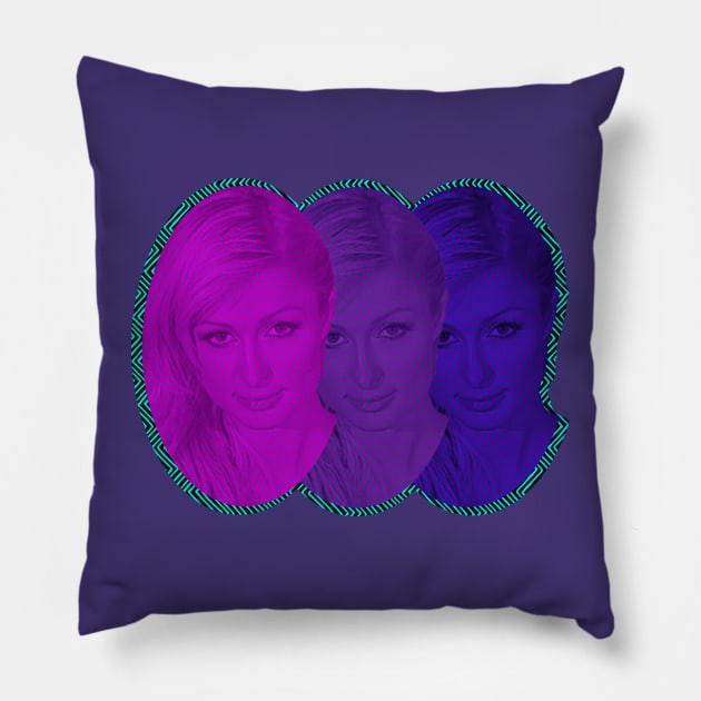 Paris Hilton Mugshot Threeways Pillow by SABREart