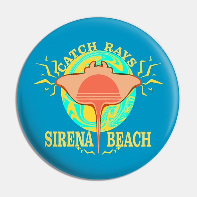 Super Sunshine - Catch Rays at Sirena Beach Pin by FILU Cute