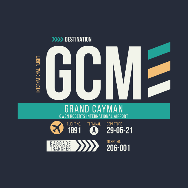 Grand Cayman (GCM) Airport Code Baggage Tag by SLAG_Creative