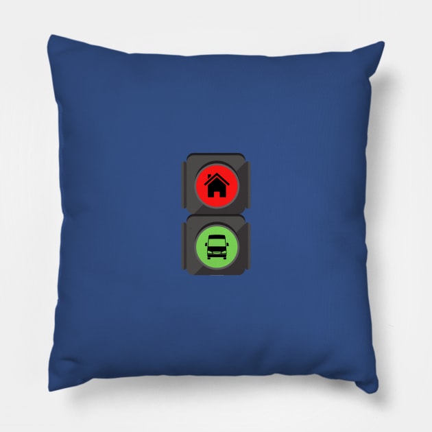 Van Crosswalk Sign Pillow by Van Life Garb