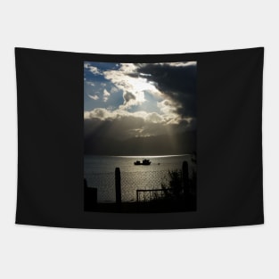 Light and darkness at the sea Tapestry