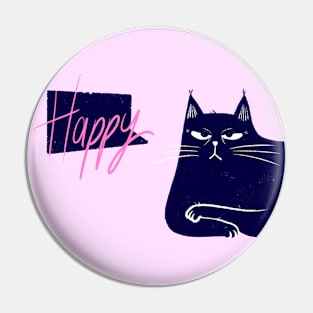 Blue not so happy cat Pin