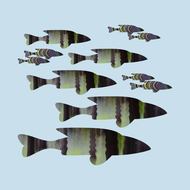 Fish Abstracts- Green Fish by Whisperingpeaks