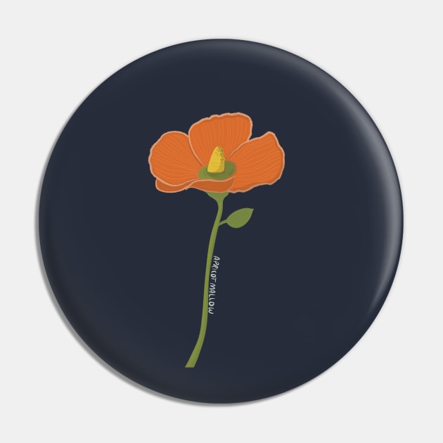 Colorful Apricot Mallow Wildflower Design Pin by WalkSimplyArt