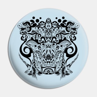 hand of the monsters in mantra mandala pattern ecopop Pin