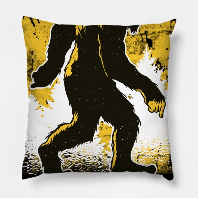 Retro Bigfoot Hide & Seek World Champion Pillow by 5StarDesigns