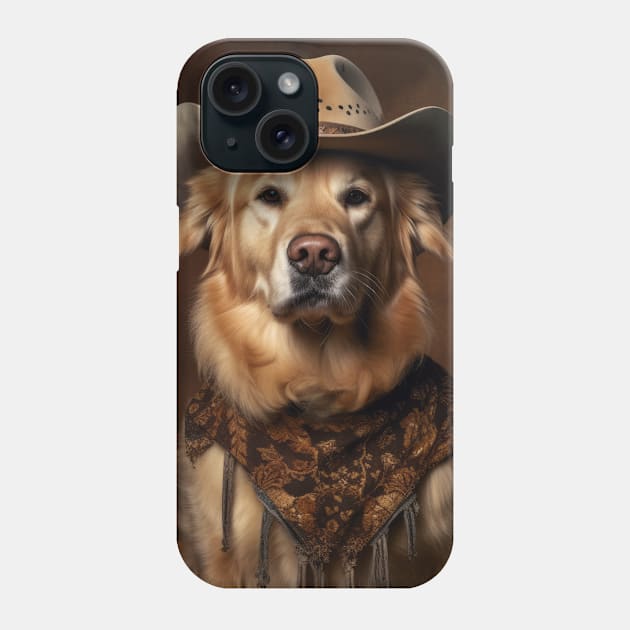 Cowboy Dog - Golden Retriever Phone Case by Merchgard