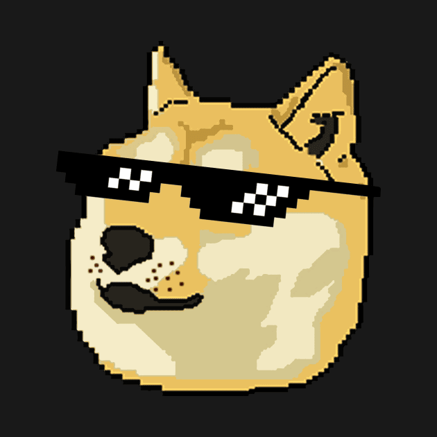 Doge In Deal With It Glasses Pixel Shiba Inu by steigdesign