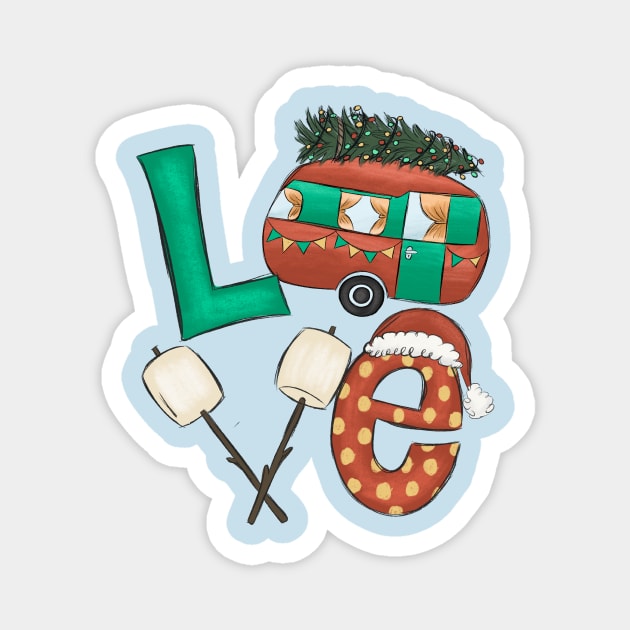 Camping Love Christmas Presents Magnet by The WYLD Tribe